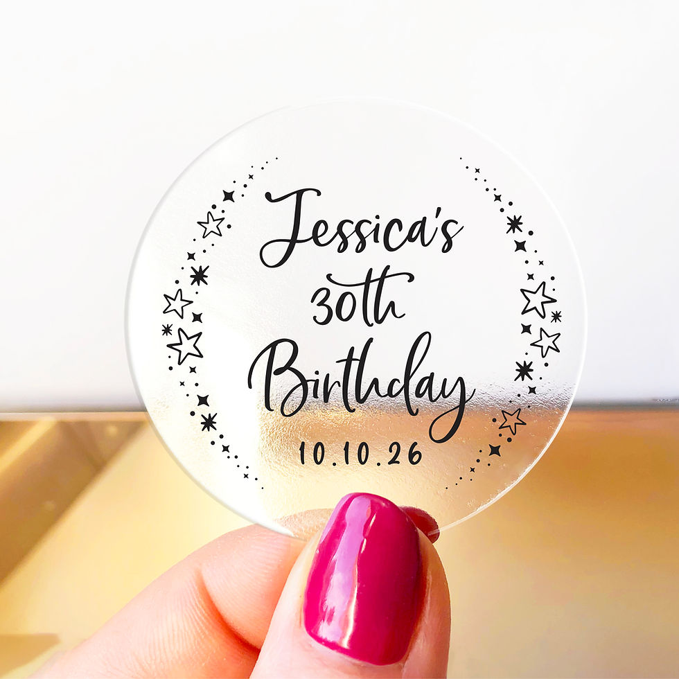 Thumbnail: Personalized Party Favors 40th Birthday Thank You Stickers, Birthday Party Favor