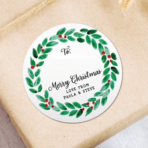 Merry Christmas stickers sheet Christmas sticky gift tags personalised