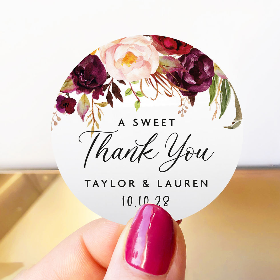 Thumbnail: Personalised A Sweet Thank You Stickers, Wedding Favour Labels, Round Sweet Jar