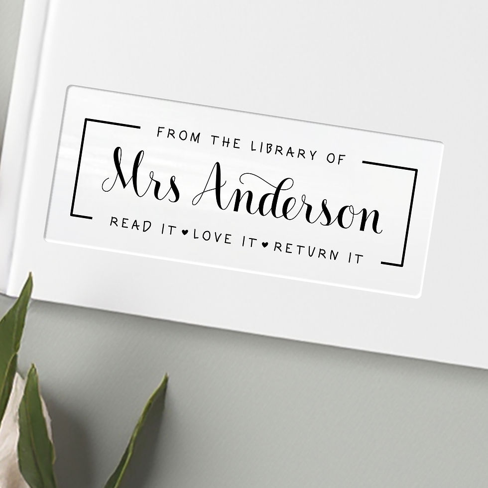 Thumbnail: Custom Teacher Book Stickers, Personalised Book Lover Labels, This Book Belongs