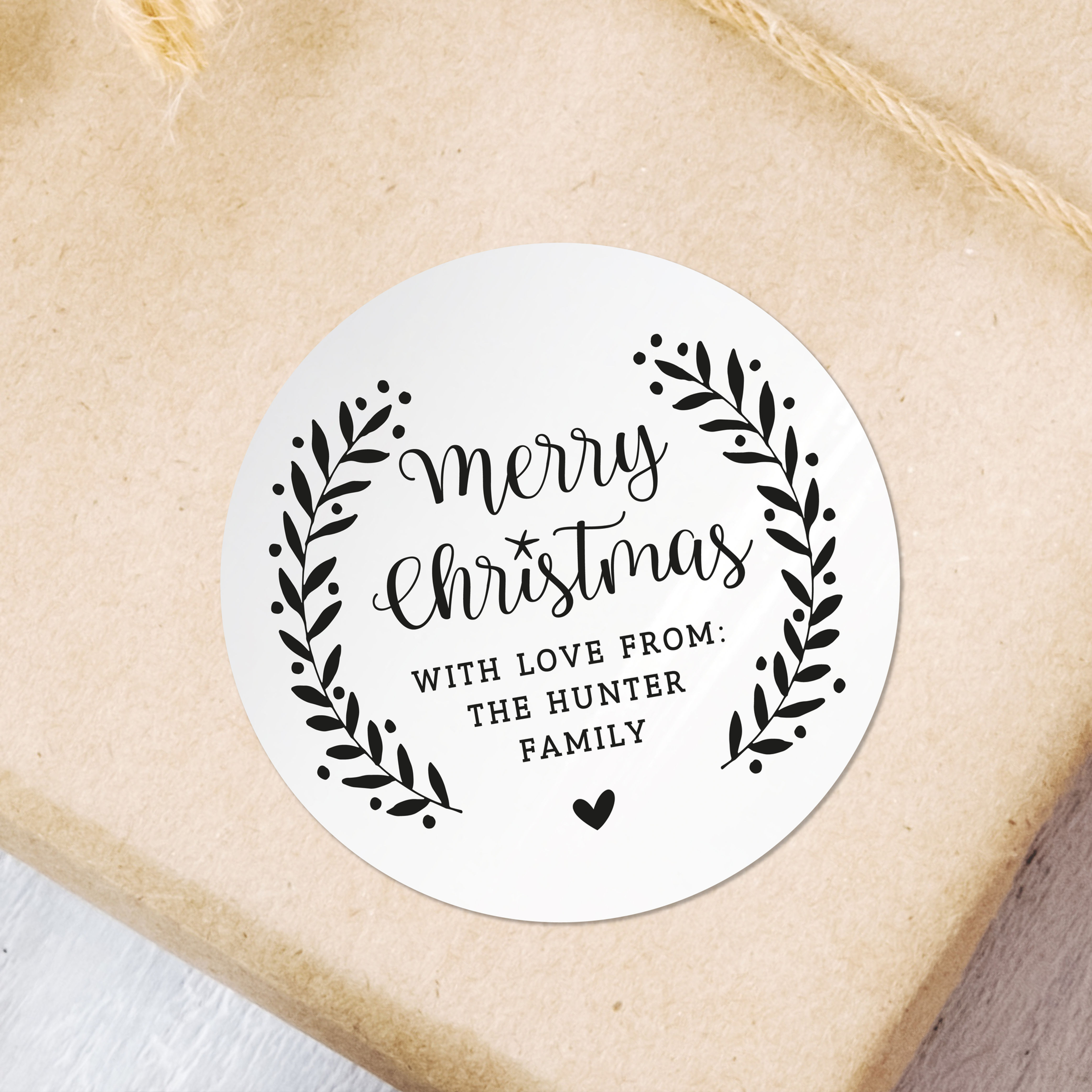 Personalised christmas stickers round custom name stickers for envelopes christm