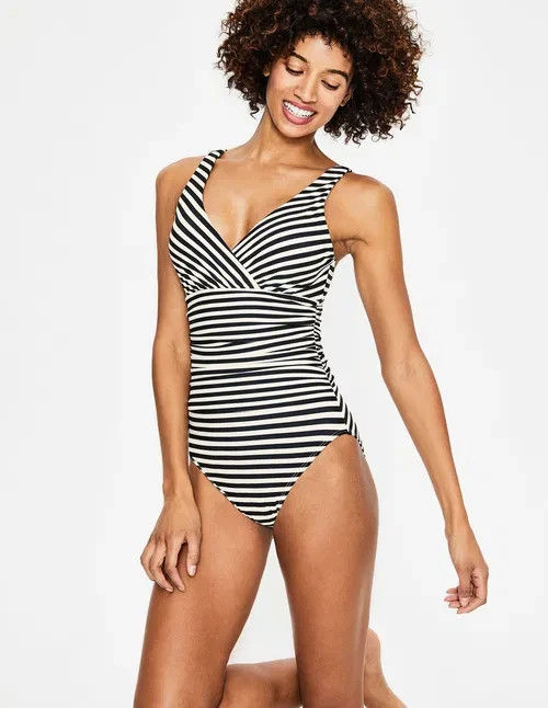 BODEN Talamanca Swimsuit NAVY STRIPES SIZE UK 12R S0041 BRAND NEW B2