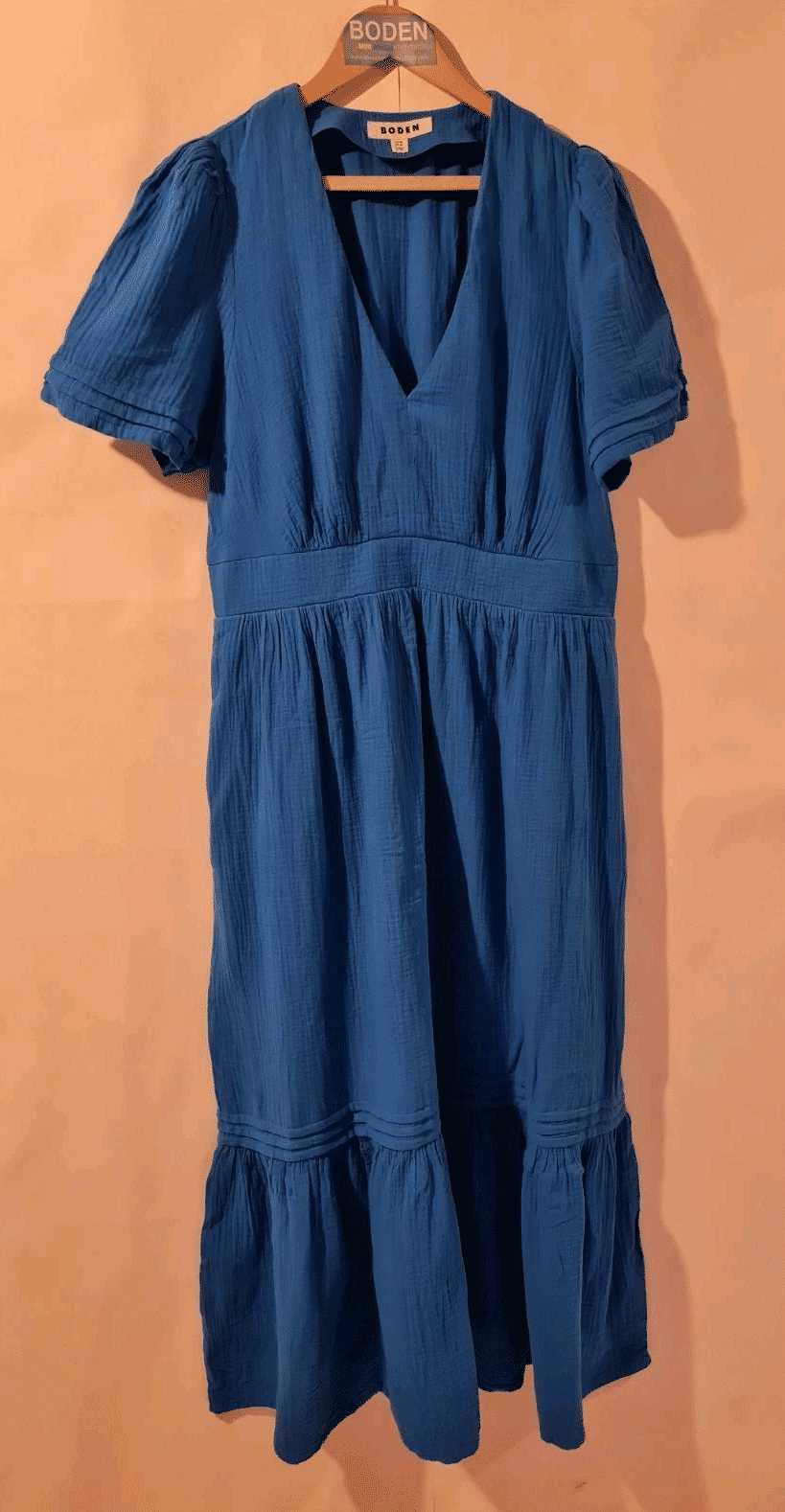 Thumbnail: BODEN EVE DOUBLE CLOTH MIDI DRESS Blue D0910 Size UK 10R RRP £90 Brand New A15