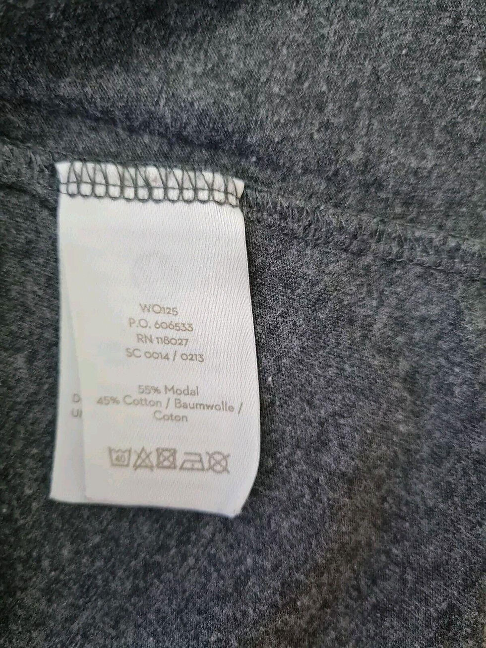 Thumbnail: Boden Ladies Cotton Grey Scoop Back Top Size Uk 12 PRELOVED T27