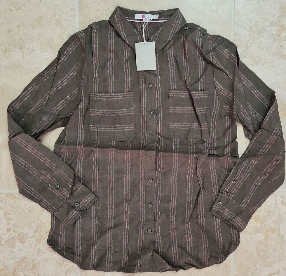 Boden LADIES LINEN BROWN SHIRT SIZE UK 10R WA274 BRAND NEW