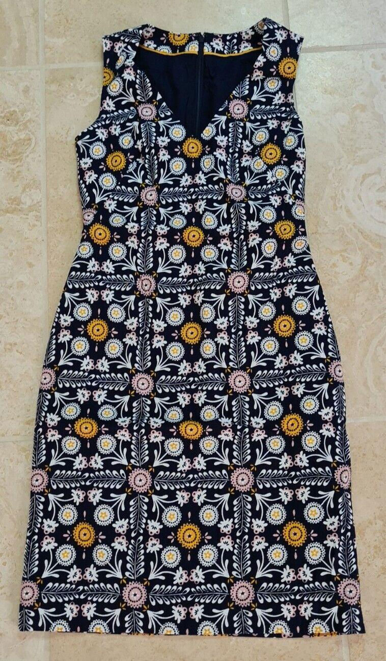 Thumbnail: Boden Navy Textured Tatiana Cotton Blend Summer Dress Uk 6L Brand New Sample D18