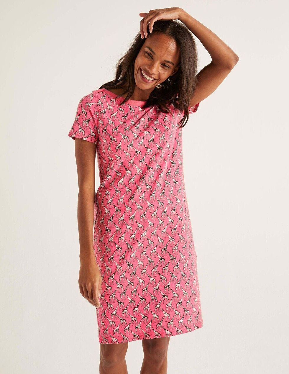 Thumbnail: Boden Georgia Jersey T-Shirt Dress J0606 Size Uk 6L Brand New Sample D34