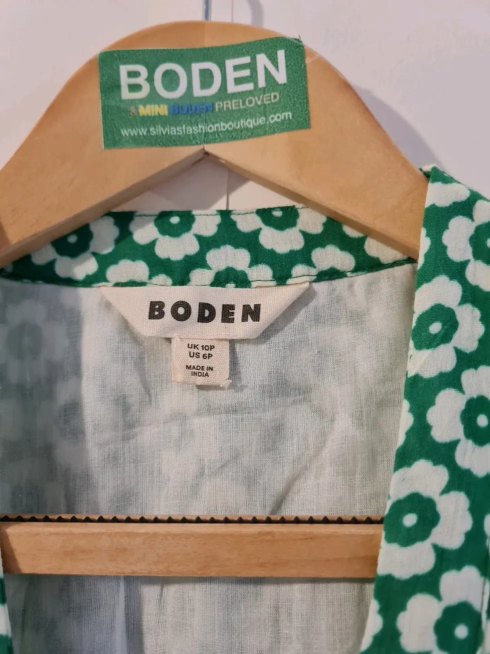 Thumbnail: Boden Elsa Crinkle Midi Tea Dress Green Tambourine Primrose RRP£98 UK 10P New A2