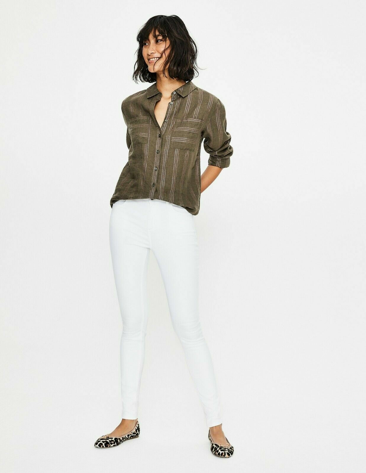 BODEN THE MAYFAIR MODERN SKINNY white JEANS T0119 UK 14L EXCELLENT CONDITION £50