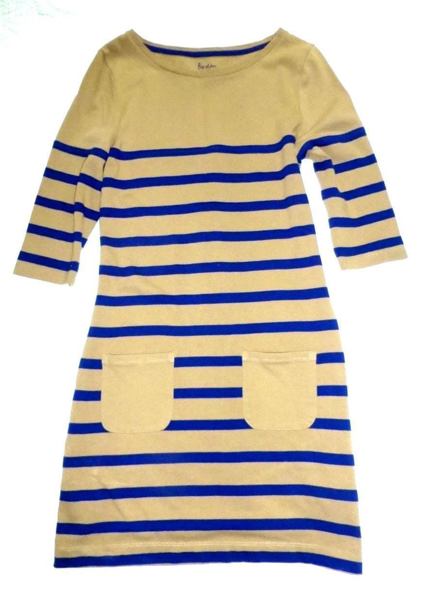 Thumbnail: Boden Ladies Brown Striped Cotton Tunic Dress Size Uk 14 Wl699 Dn15 Vgc D48