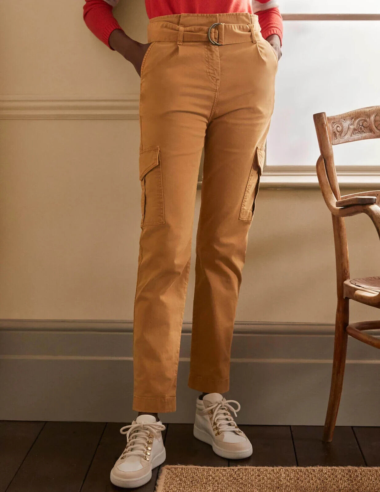 BODEN Utility Cargo Trouser Camel RRP £85 SIZE UK 8 BRAND NEW SAMPLE