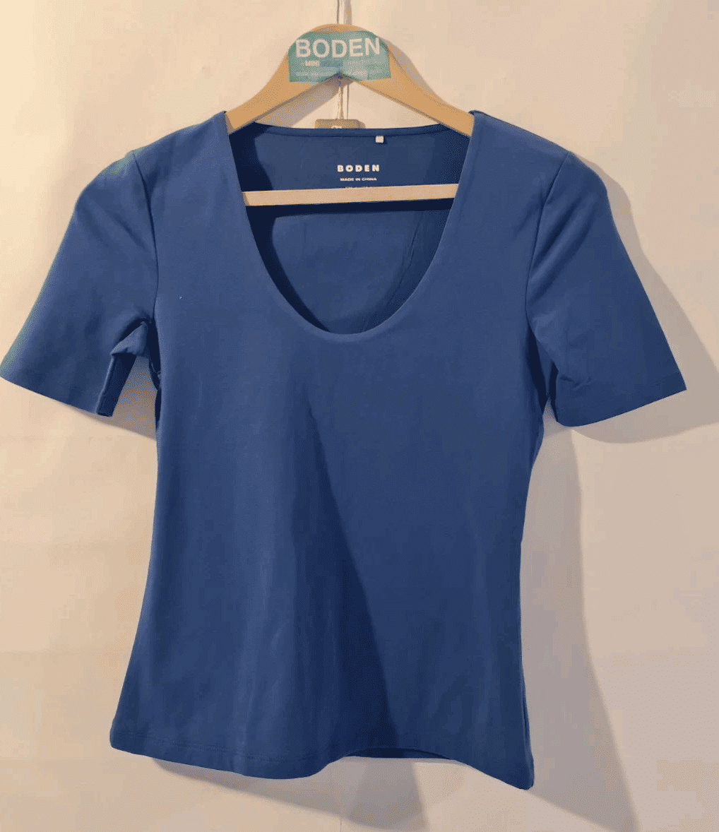 BODEN Double Layer Short Sleeve Top Blue T1360 Size UK 6 Brand New A24