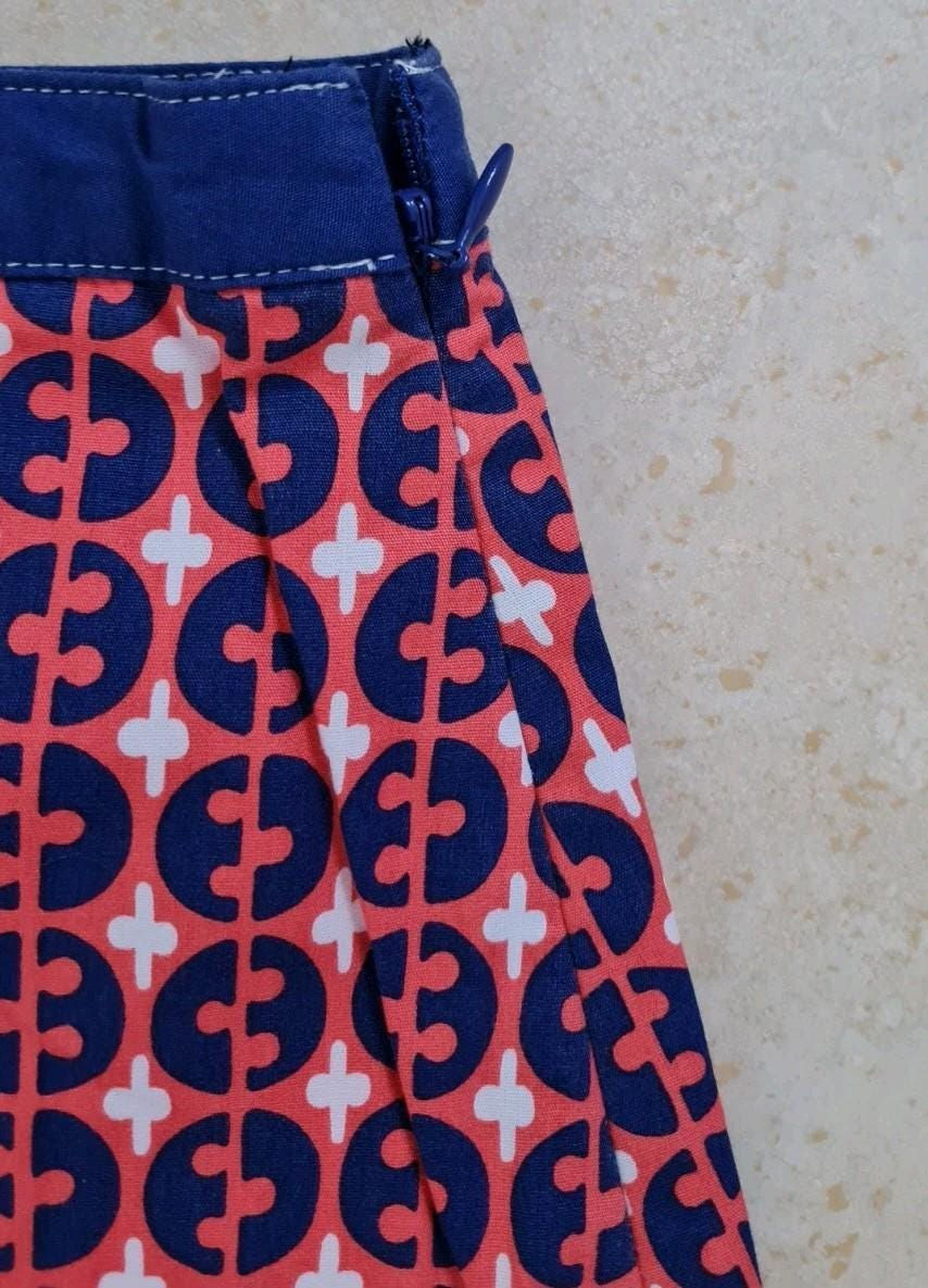 Thumbnail: Boden Ladies Cotton Knee Skirt Size UK 8R Excellent Condition S4