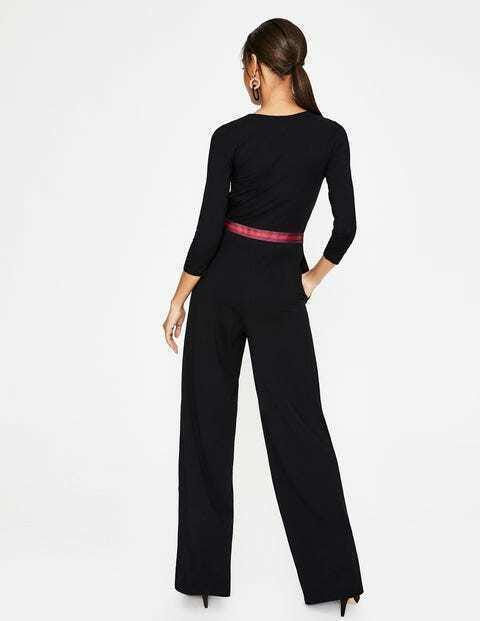Thumbnail: Boden Isla Jersey Jumpsuit Black Brand New J0323 Size Uk 18R P2