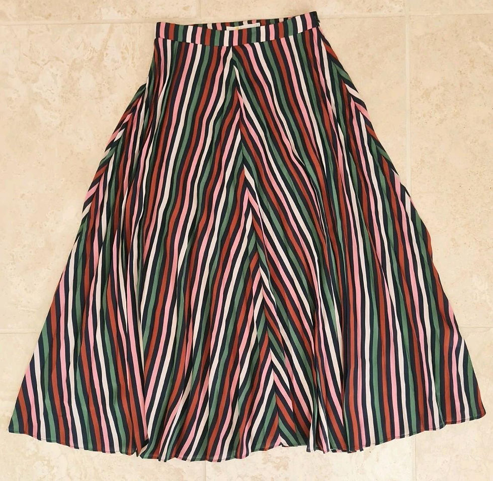 Thumbnail: Boden Ladies Multi Stripe Midi Skirt Size Uk 6R Brand New Sample S3