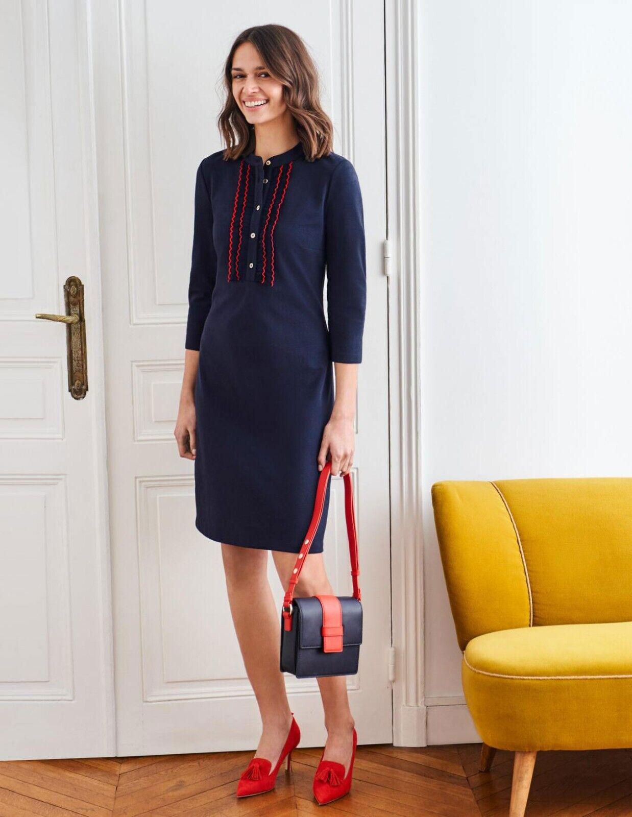 Boden Florence Ponte Shift Dress Navy J0599 Size Uk 8L Brand New Sample T10