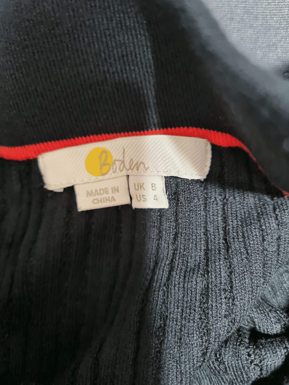 Thumbnail: Boden Knitted Pleated Mini Skirt Black size UK 8 Preloved A9
