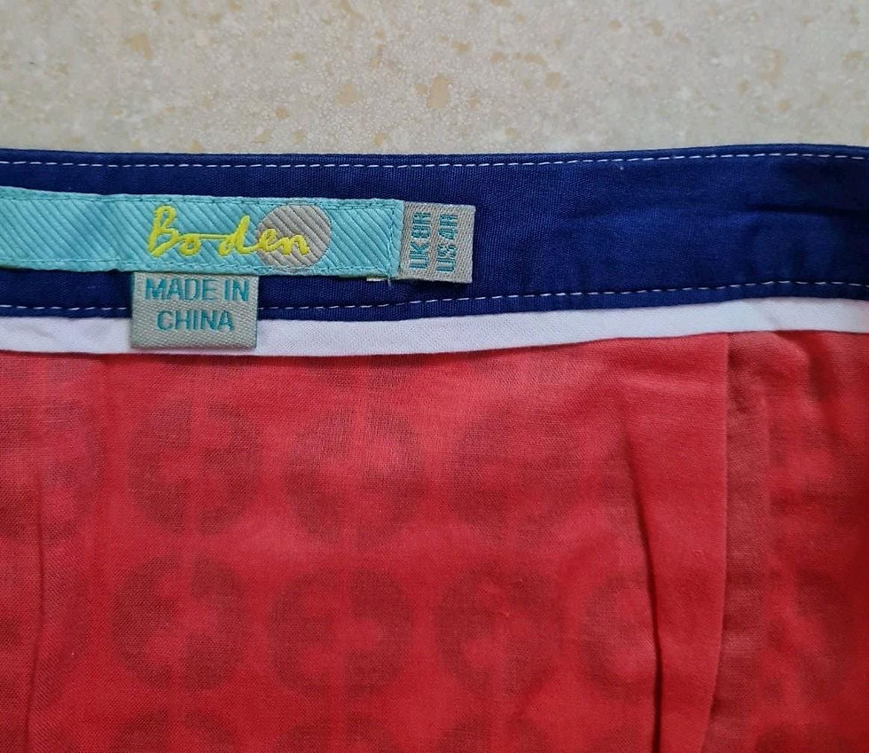 Thumbnail: Boden Ladies Cotton Knee Skirt Size UK 8R Excellent Condition S4