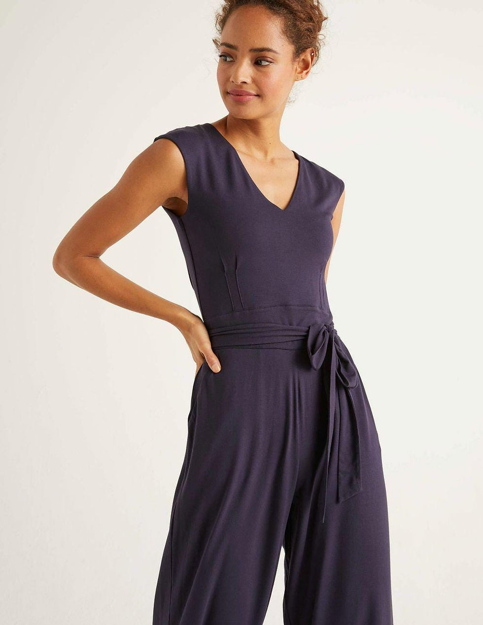 Thumbnail: Boden Corinne Jersey Jumpsuit Black Size Uk 6R J0643 Brand New P3