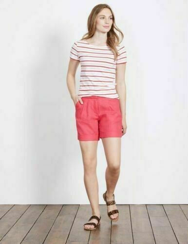 Boden Ladies GORGEOUS Lottie Linen Shorts CORAL REEF WJ059 BRAND NEW RRP £70