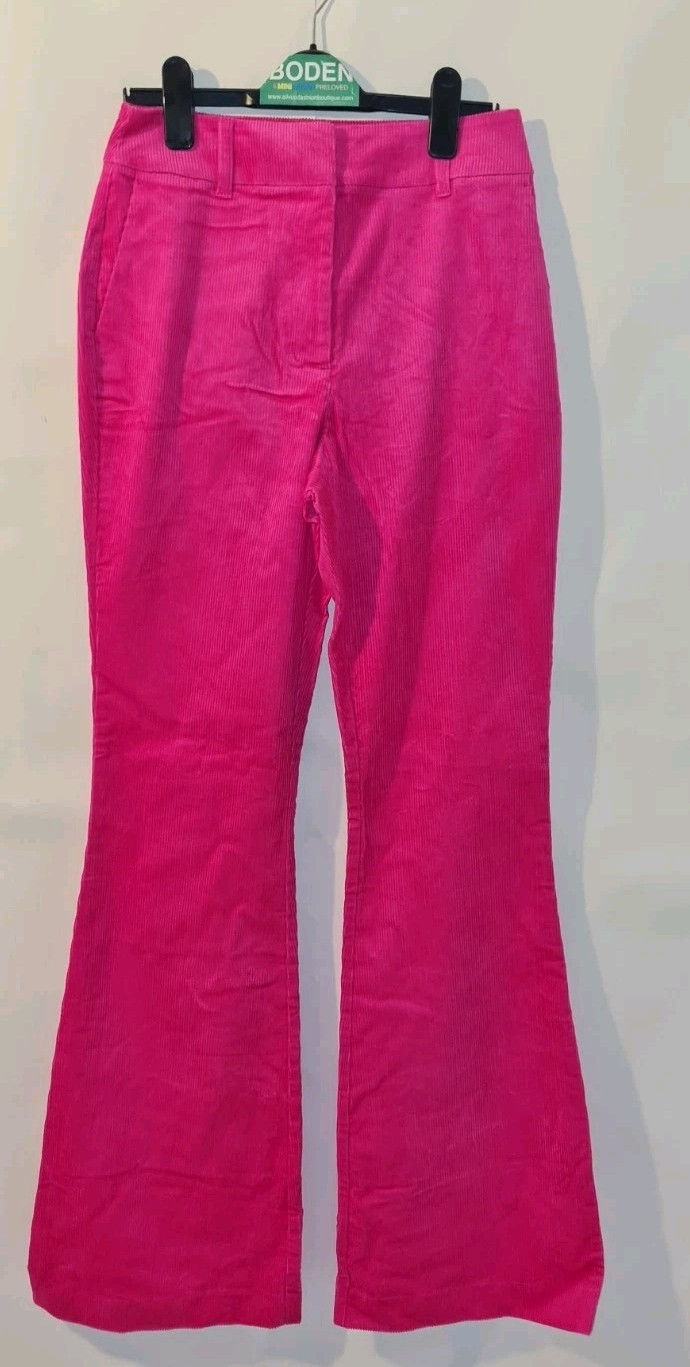 Thumbnail: BODEN Corduroy Flare Trousers Pink R0180 Size UK 8L Brand New A8