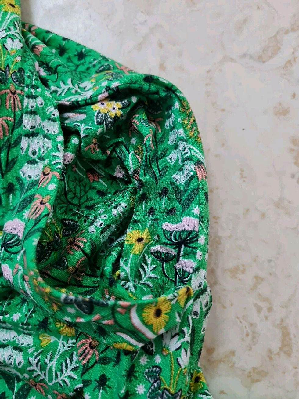 Thumbnail: Boden Crew Neck Jersey Dress Green Floral Size Uk 6 Brand New Sample D43
