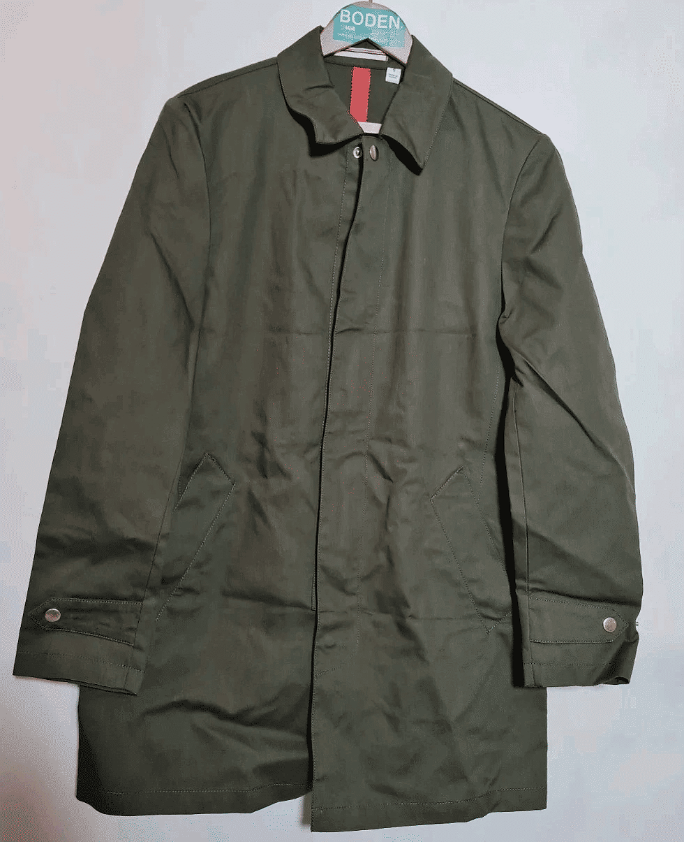 Thumbnail: BODEN Men’s Khaki Green Trench Coat Smart Office Size S Brand New C1