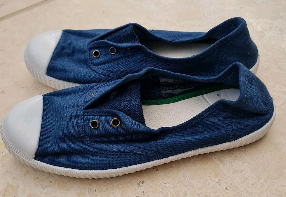 Thumbnail: Mini Boden Kids Laceless Canvas Pull-ons College Navy Size 235 Brand New H5