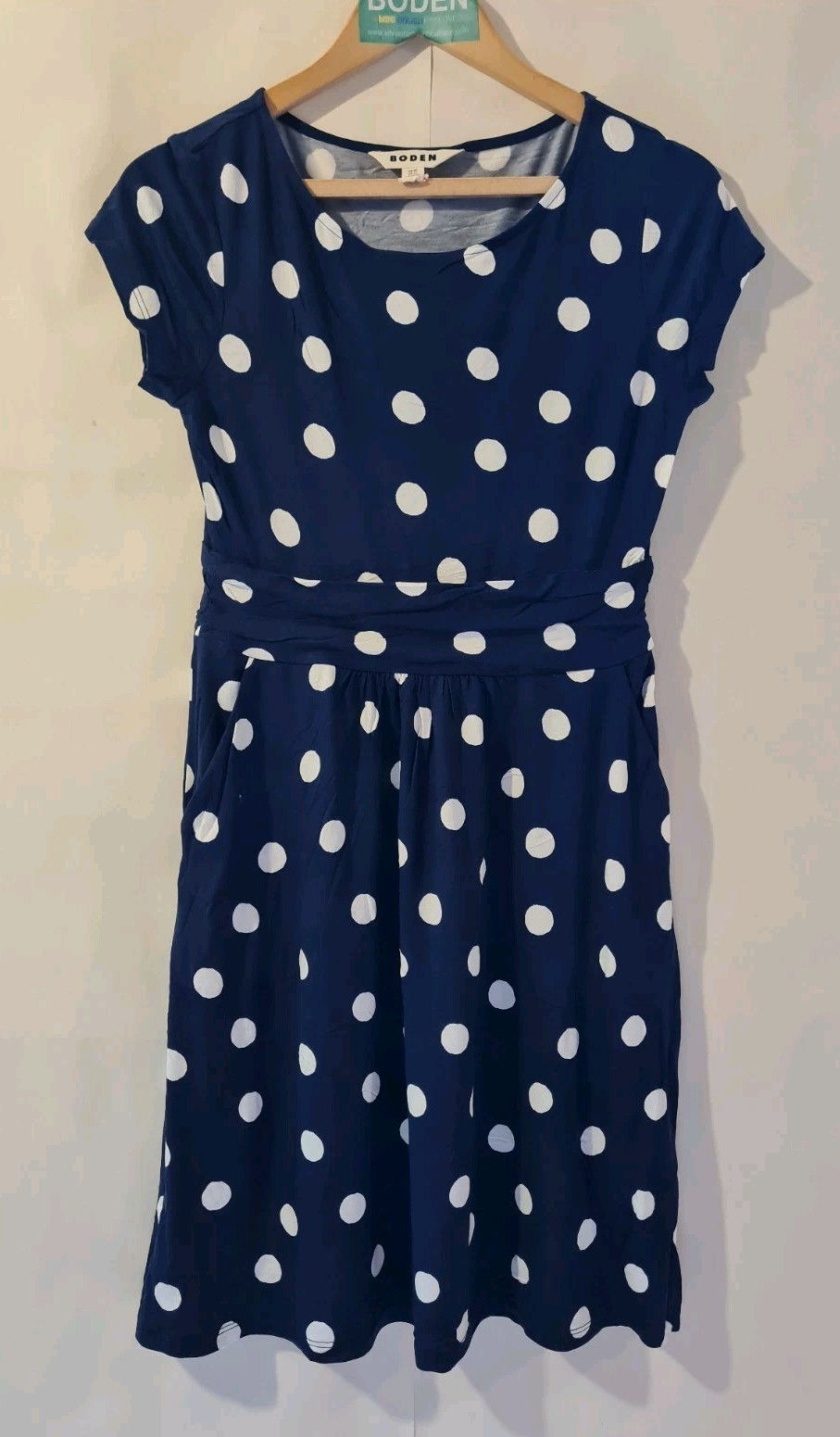 BODEN Ladies Amelie Jersey Dress NAVY Polka Dot J0326 SIZE UK 8P BRAND NEW A16