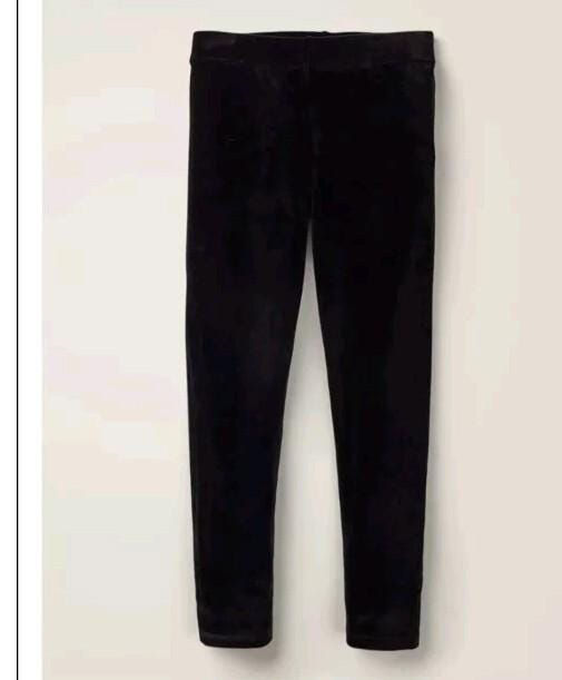 Mini Boden Girls Black Velvet Leggings Age 3-4 Years Brand New