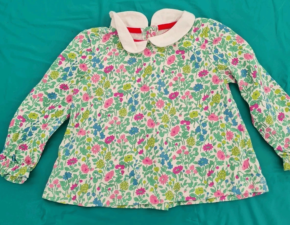 Thumbnail: MINI BODEN BABY GIRLS LONG SLEEVE Collared Floral TOP NEW 6-9 months SAMPLE