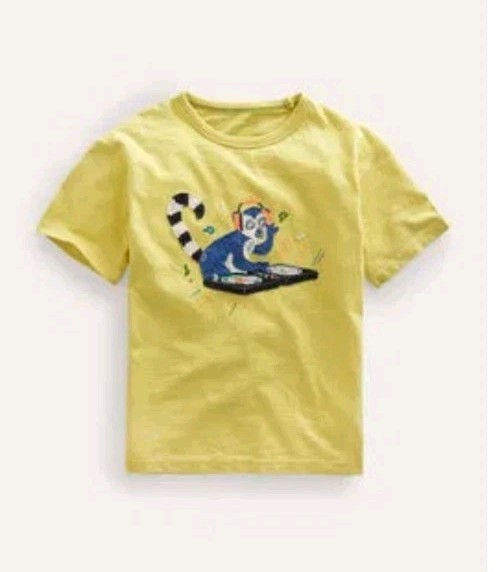 Mini Boden Short Sleeve Appliqué T Shirt Age 5-6 Years Brand New G11 G12