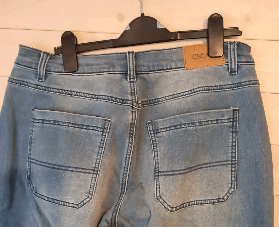 Thumbnail: Cream Stacia Straight Legs Regular Fit Jeans Blue Maine Size Large Brand New