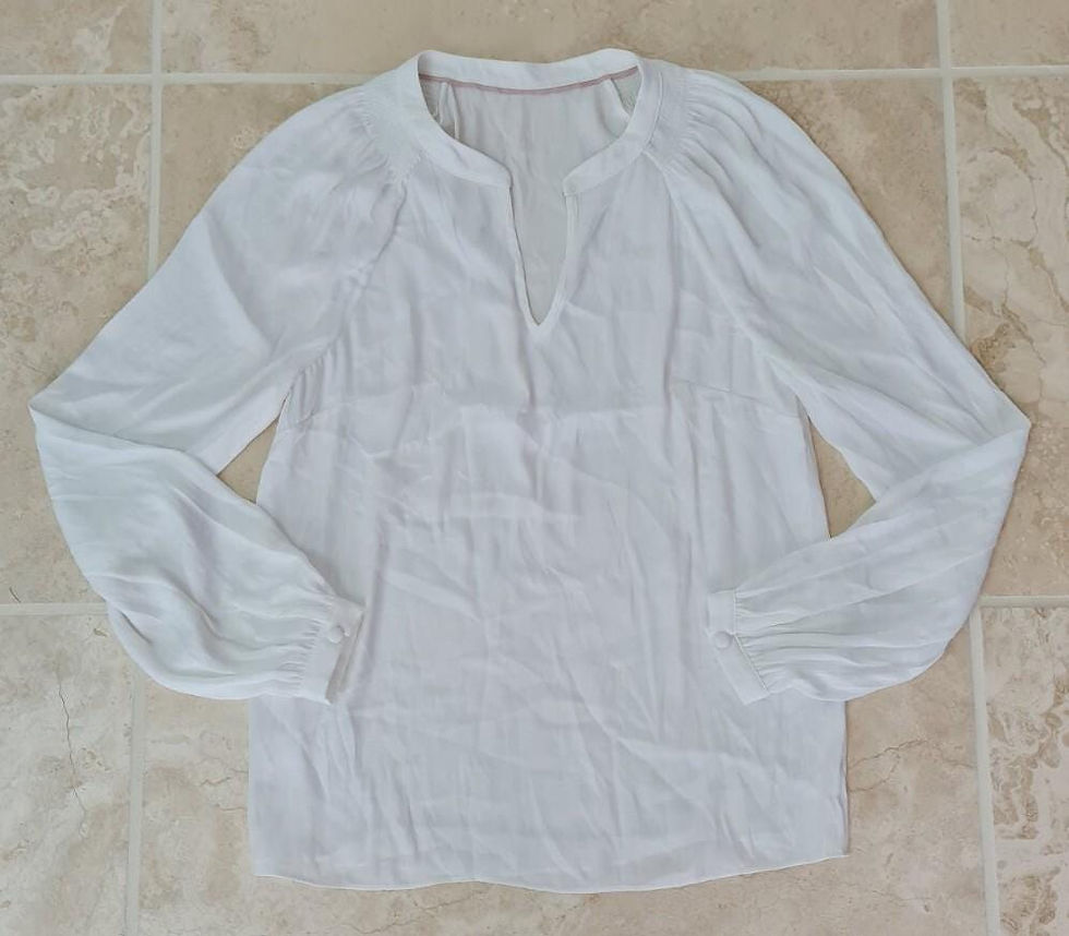 Thumbnail: Boden Ivory Long Sleeve Blouse Top Size Uk 6L Preloved Sample T1