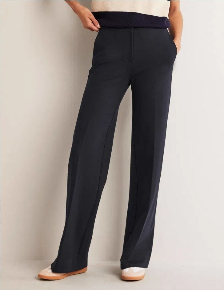 BODEN Westbourne Ponte Trousers Navy T0266 Size UK 22R Brand New A20