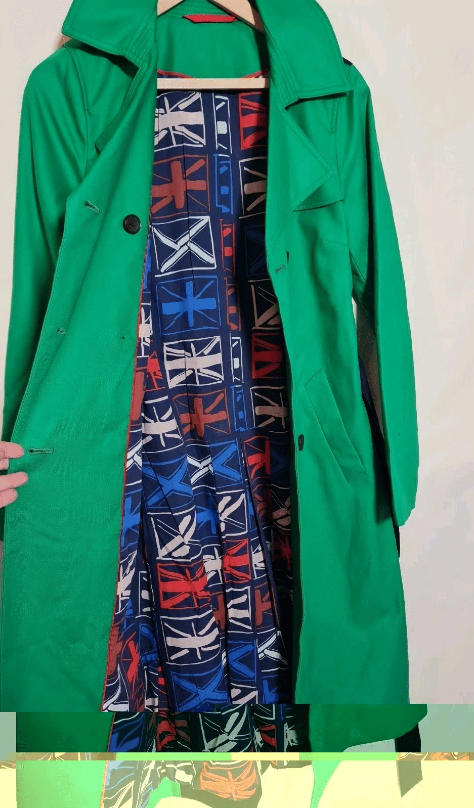 Thumbnail: BODEN FRANKLIN Green/Navy/Belted Trench Coat Size UK 8R Brand New SAMPLE C1