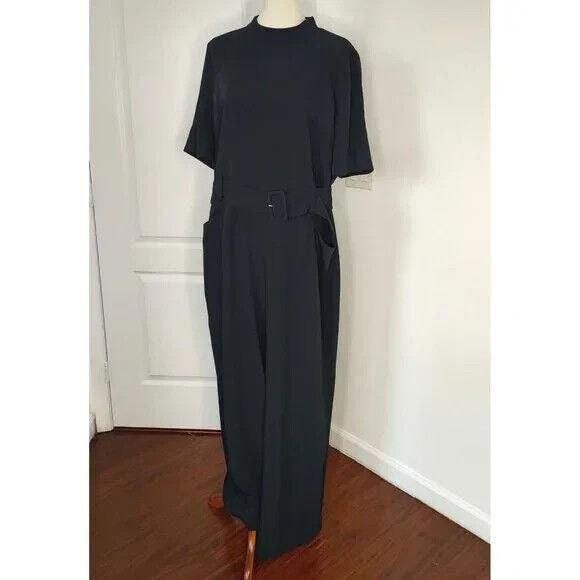Thumbnail: BODEN Jumpsuit Black Sophie Belted Mock Neck Short Sleeve UK 12R T0651 NEW P3