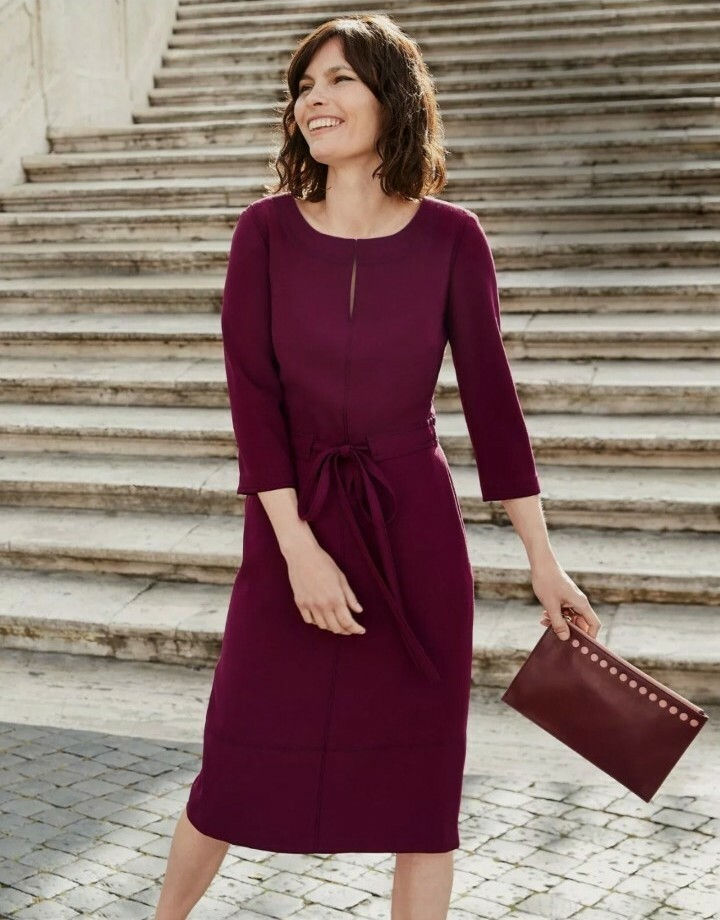 Boden Addie Dress BURGUNDY W0395 SIZE UK 8R EXCELLENT CONDITION D49