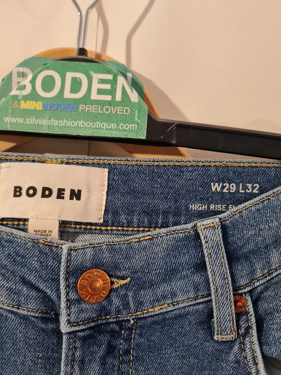 Thumbnail: Boden High Rise Flare Jeans Denim Size W29 L32 R0265 Brand New A8