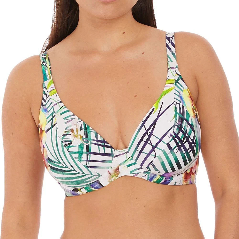 Fantasie Swimwear Playa Blanca Underwired Plunge Bikini Top Multi 6921 UK 30F B4