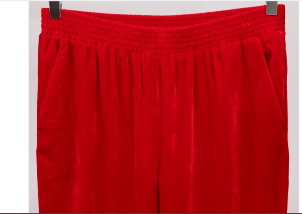 Thumbnail: Boden Velour Pull On Trousers Elastic Waisted Red Size Uk 8 Brand New T0188