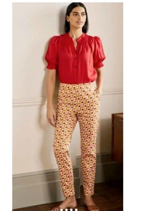 BODEN Danby Pull On Pants, Brioche, Rainbow Tile SIZE UK 8 BRAND NEW SAMPLE