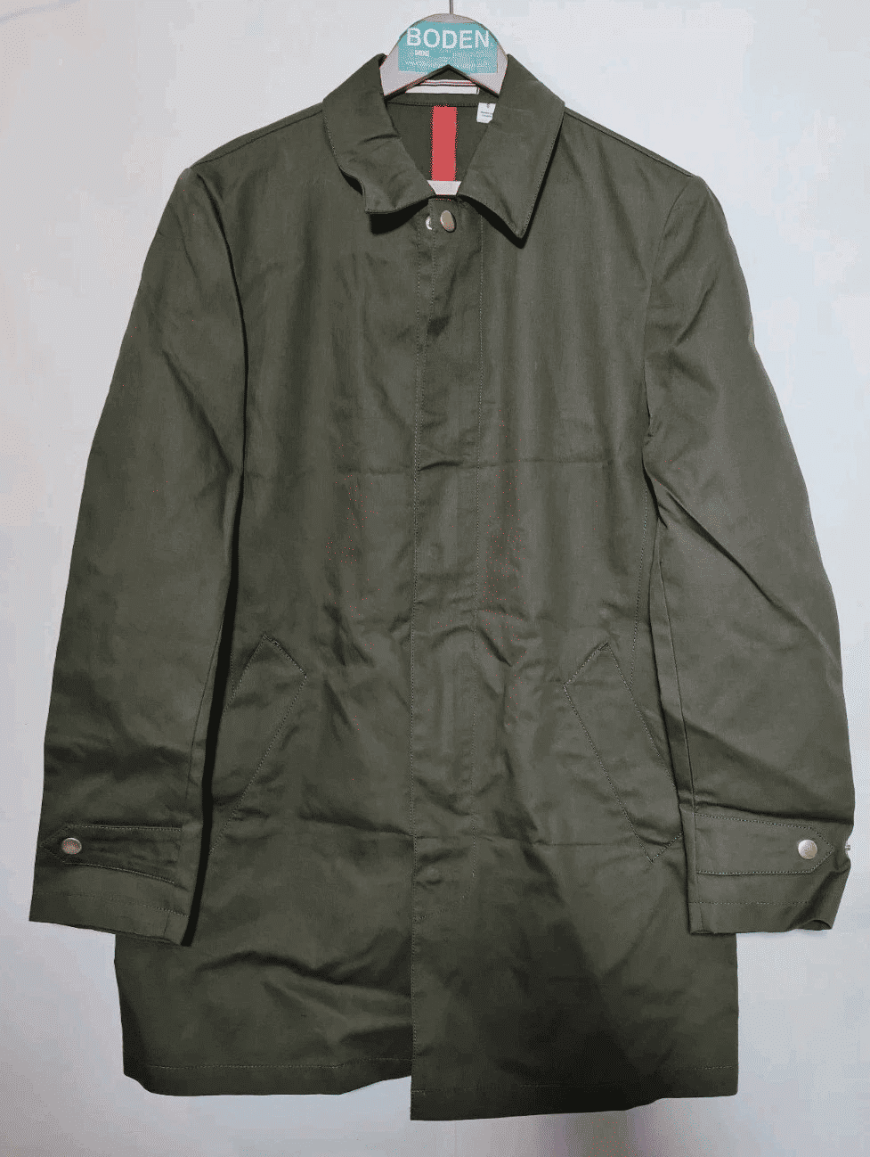 Thumbnail: BODEN Men’s Khaki Green Trench Coat Smart Office Size S Brand New C1