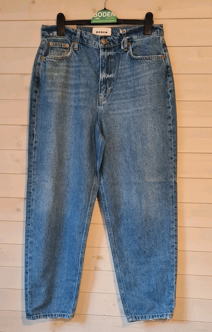 Thumbnail: Boden Jeans Size W29/L28 Blue High Rise 90s Tapered Relaxed Barrel R0323 NEW A13