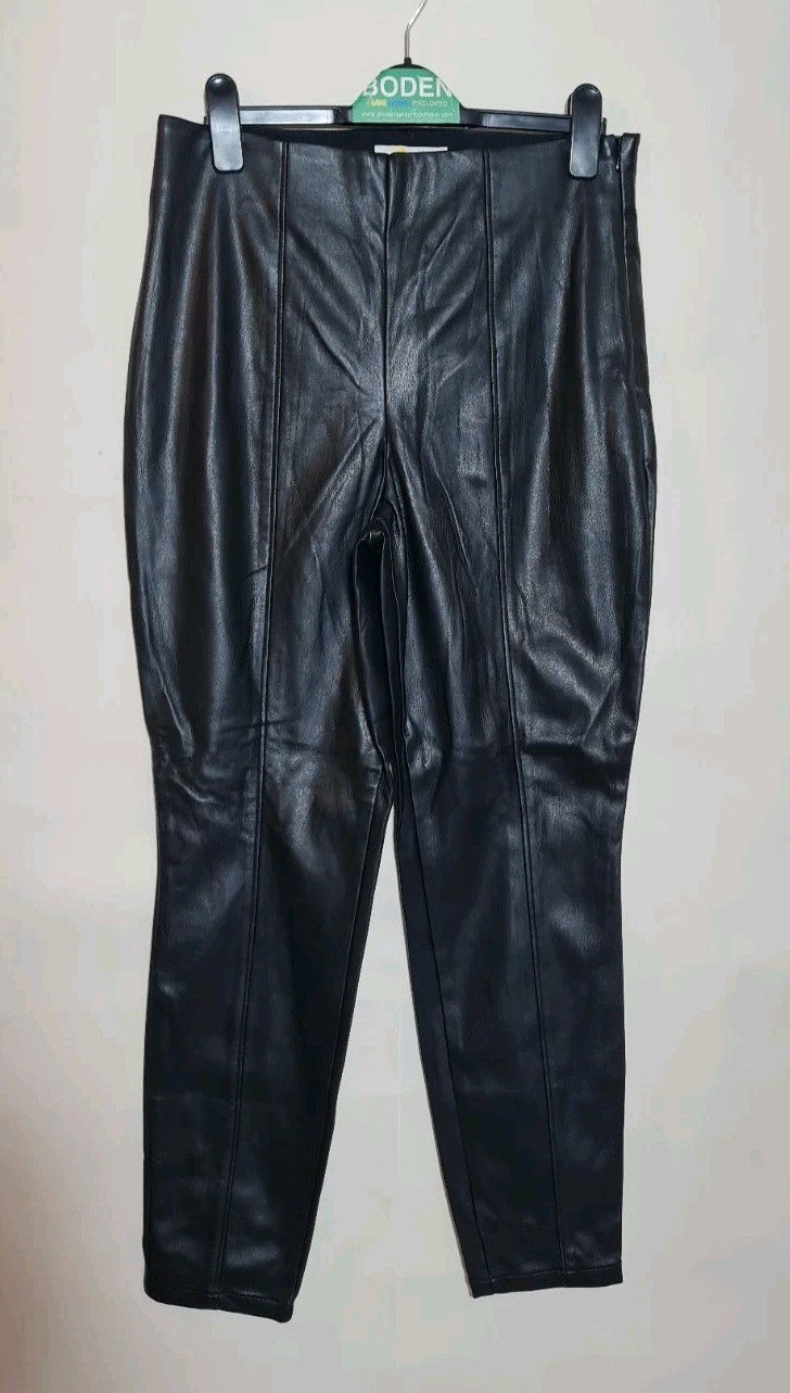 Thumbnail: BODEN Faux Leather Leggings R0188 RRP £80 Size UK 14 Brand New  A14
