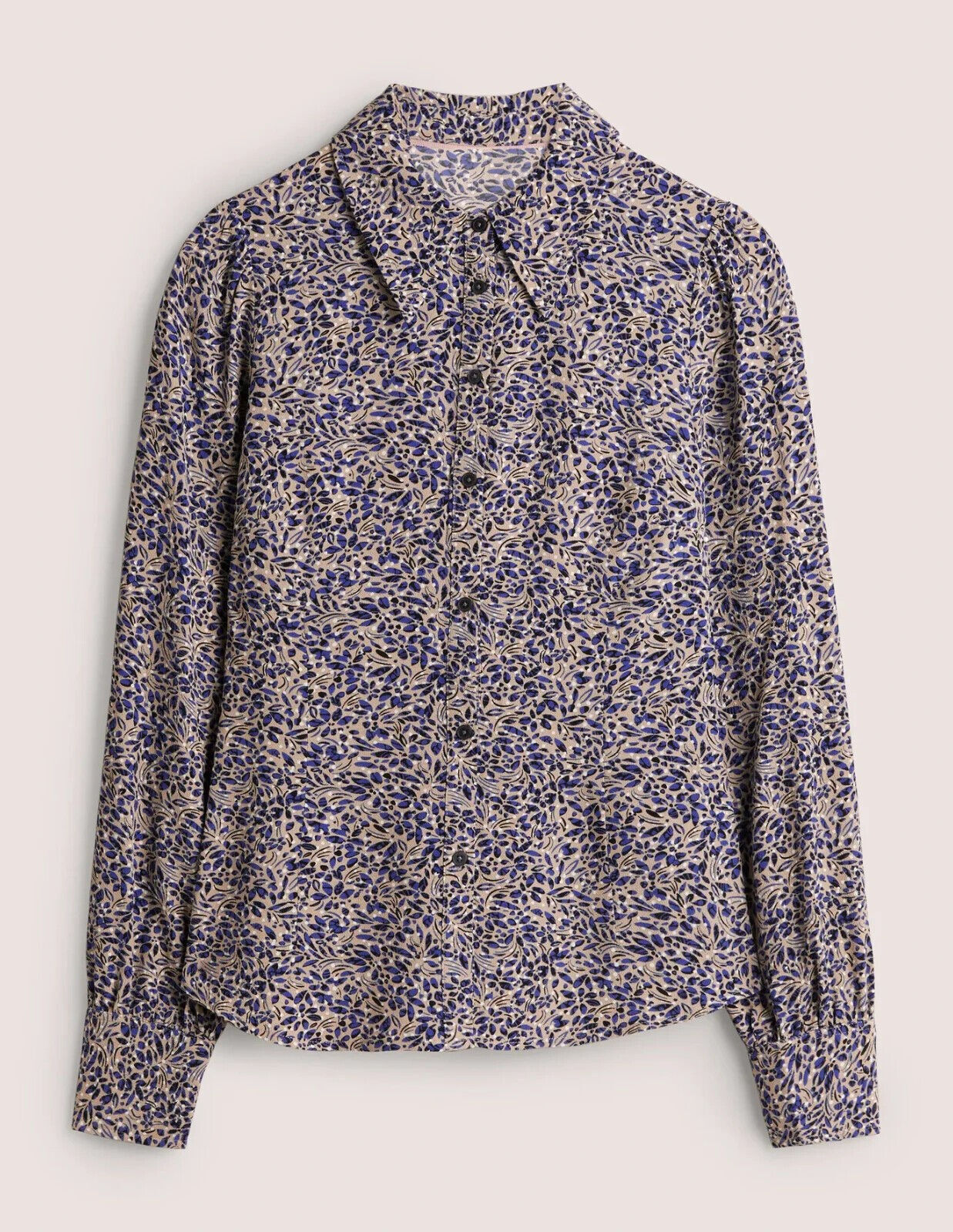 BODEN Dart Detail Fitted Shirt Persian Blue, Leaf Cluster RRP £85 UK 8 T1096 NEW