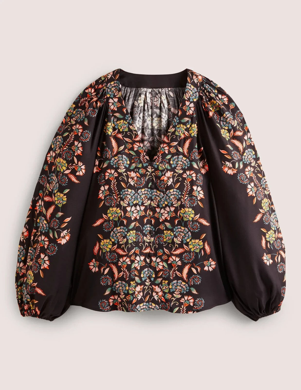 BODEN Placement Border Print Top Black Placement SIZE UK 8 T1082 BRAND NEW T10
