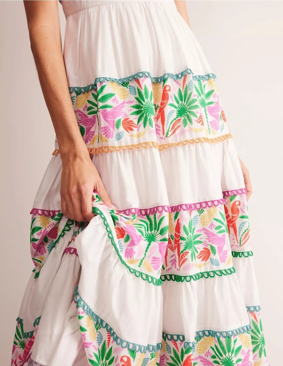 Thumbnail: BODEN SERENA COTTON TIE MAXI DRESS TROPICAL PARROT UK 10P RRP £155 NEW A20