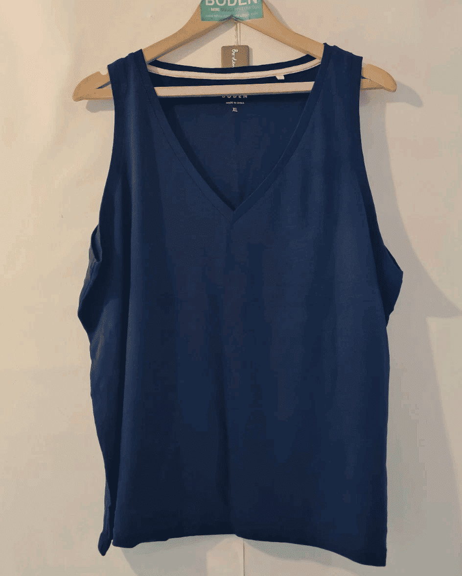 Thumbnail: Boden Regular V-Neck Slub Vest Navy T1565 Size XL Brand New A25