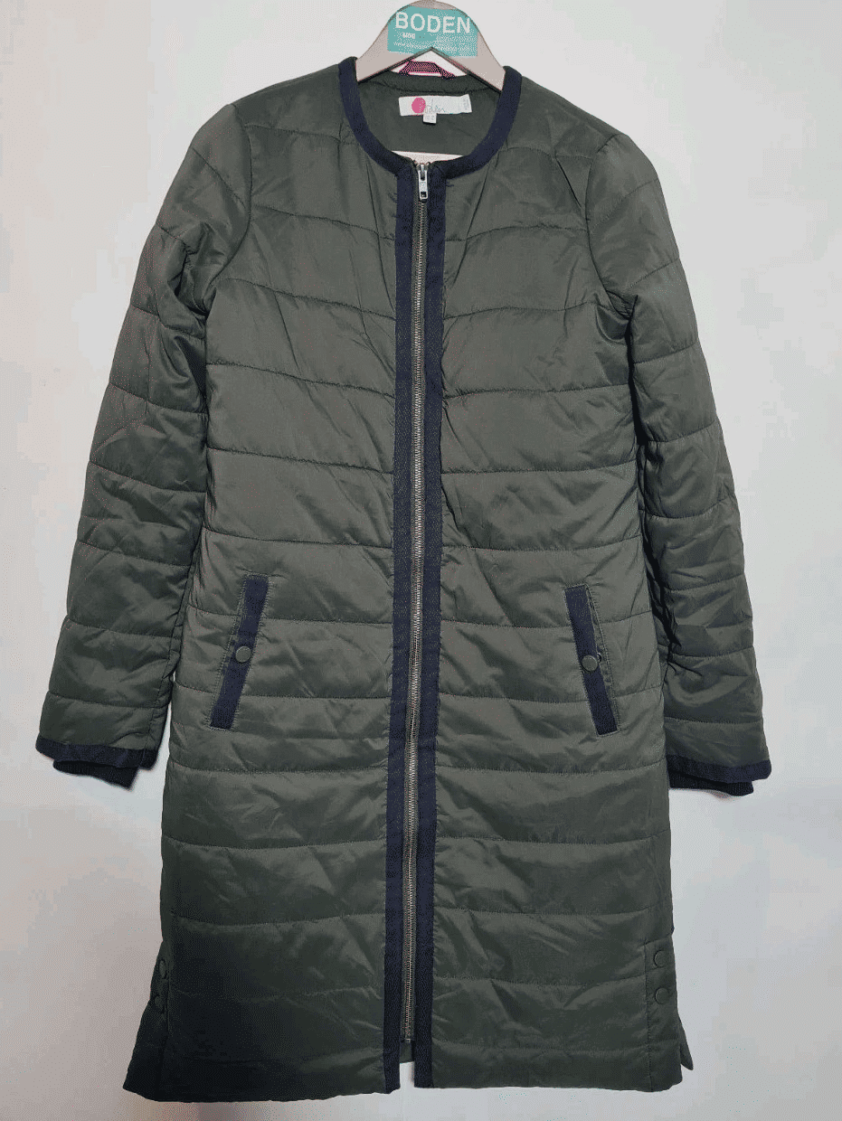 Thumbnail: BODEN Ladies Puffer Midi Jacket COAT Green SIZE UK 8 Preloved C1